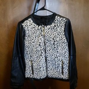 Cherokee Faux Leather/Fur Girls Jacket - Large